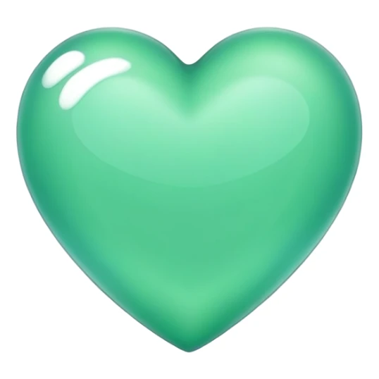un corazón de color verde agua  sticker