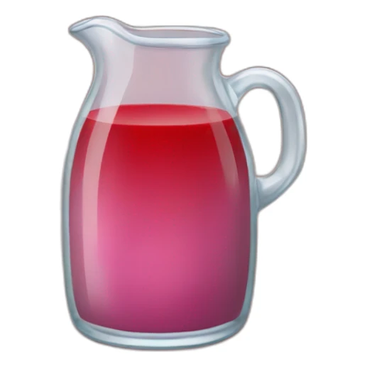 glass jug of red juice sticker