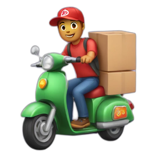 pizza delivery in pizza scooter sticker