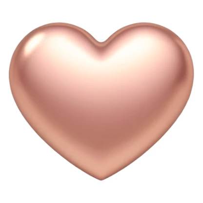 Simple elegant rose gold heart, metallic pink-gold finish sticker