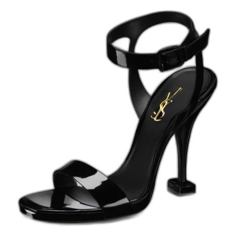 YSL TRIBUTE heel SANDAL black PATENT LEATHER sticker