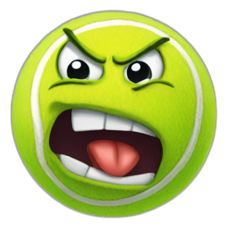 Angry tennis ball sticker