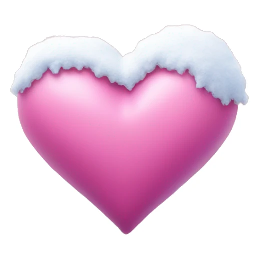 Pink Heart with snow on it and a snowy mountain background  sticker