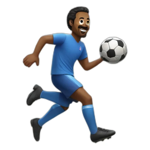 Ted lasso playing soccer at Apple park headquarters sticker