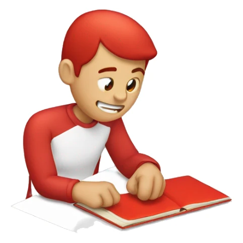 Una mano escribiendo un texto de color rojo sticker