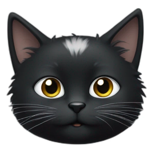 Black cat with white paws and white tuft on chest sticker
