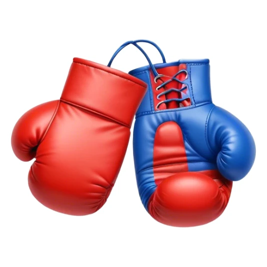 One red boxing glove and one blue boxing glove sticker