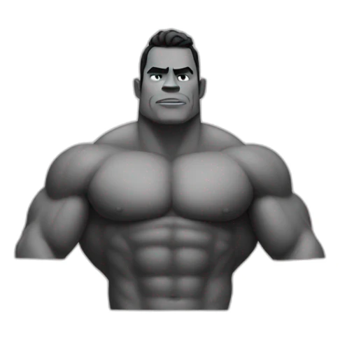 gigachad black and white muscle big chin sticker