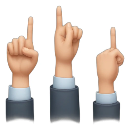 Thumb touching middle and ring finger, index finger and pinky straight up sticker