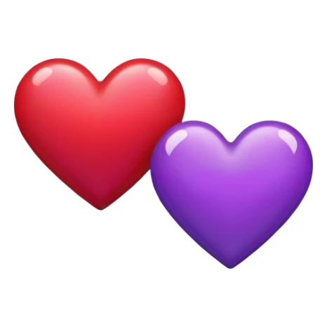  Purple and  red hearts beside each other  sticker