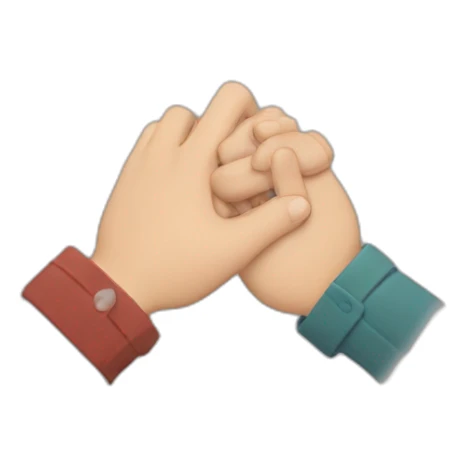 Two hands cracking each other's fingers horizontally, palms outwards and thumbs downwards sticker