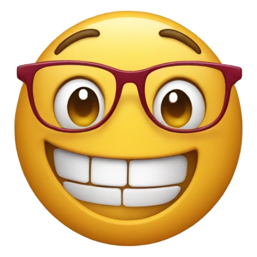 Laughing emoji with glasses with heart eyes and pointing  sticker