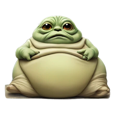 Jabba the Hutt from Star Wars with a laptop sticker