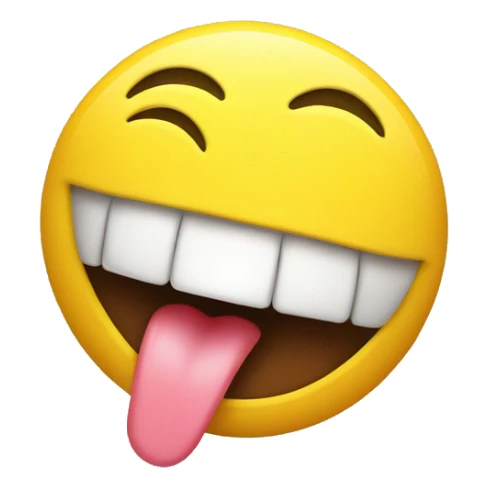 yellow smiley with tongue out. yummy concept sticker