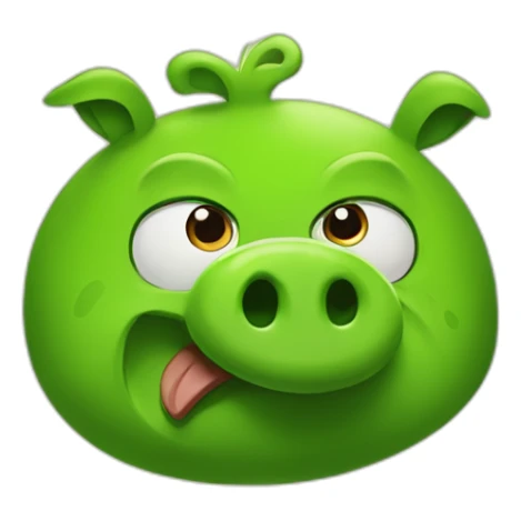 The green pig from Angry Birds rules the birds sticker