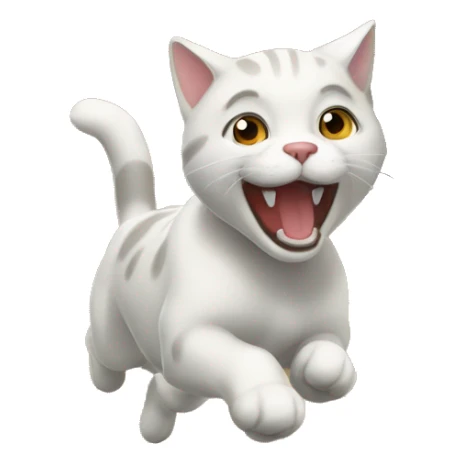 Gato corriendo con un perro atrás correteandolo sticker