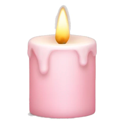 pale pink christmas candle with holy sticker