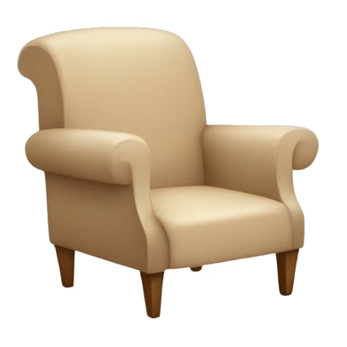 Simple Beige Armchair with blanket and open book on it sticker