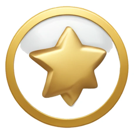 3D thick money coin icon, star in center sticker