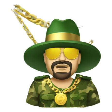 Cartel de Mexico with gold chain and camo sticker