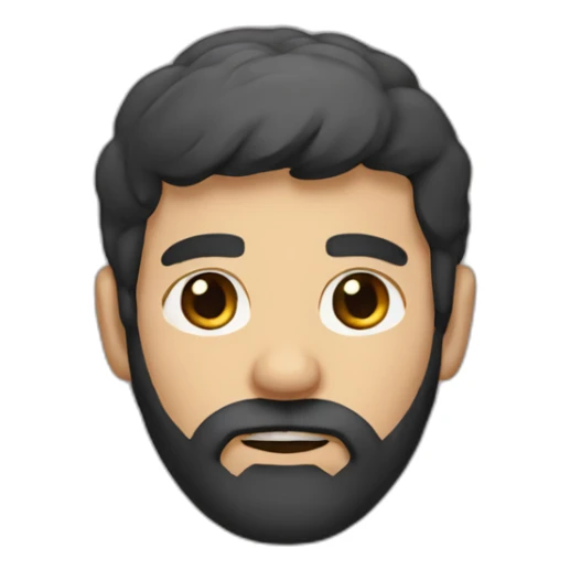 Bearded man with black eyes and hair sticker