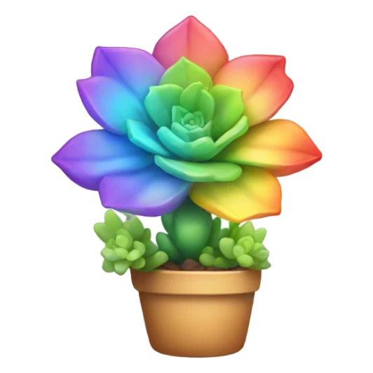 Cute Succulent with rainbow sticker