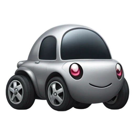 Metal cute black eyes Kirby ball driving on 4 car wheels sticker