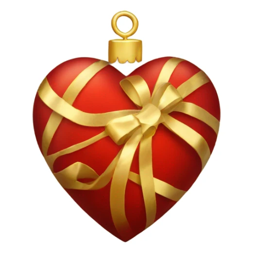 One red and gold Christmas heart sticker