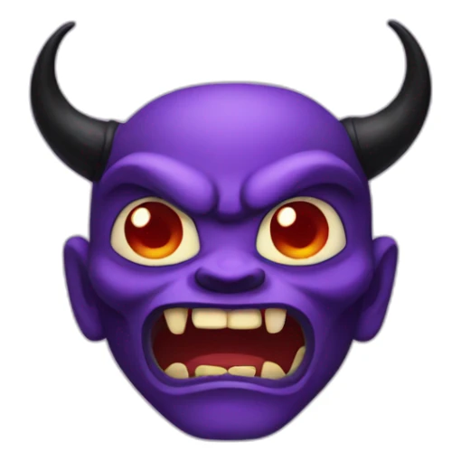 A Oni with a black body  and  purple eyes  sticker