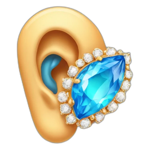 ear with lots of jewe sticker