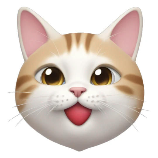 Cat blowing heart shaped kiss with eyes closed sticker