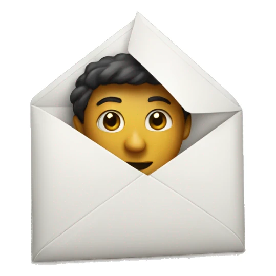 Person coming out of envelope sticker