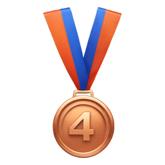 Copper 4th place medal with discord emoji style sticker