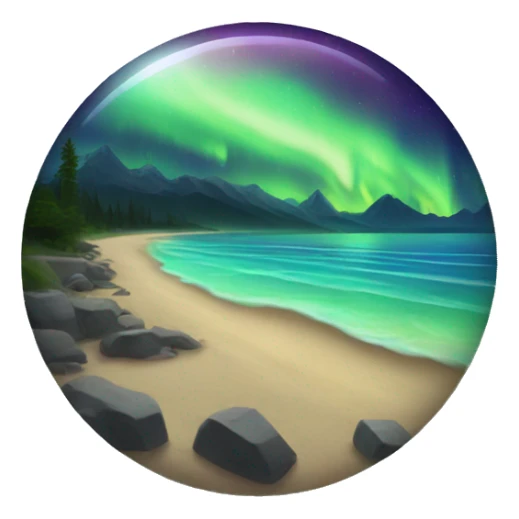 The northern lights at the beach  sticker