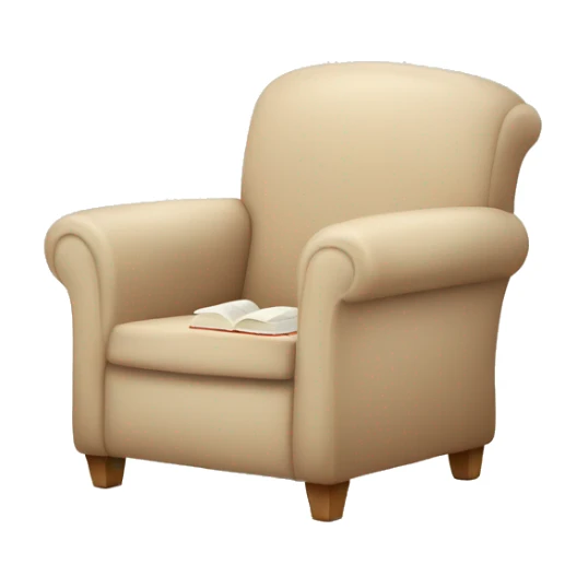 Simple Beige Armchair with blanket and book on it sticker