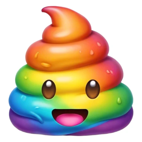 a rainbow poop emoji monster sticker