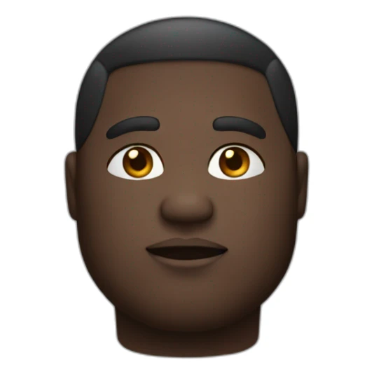 a man with dark skin, chubby face and gradient cut with a chain around his neck sticker