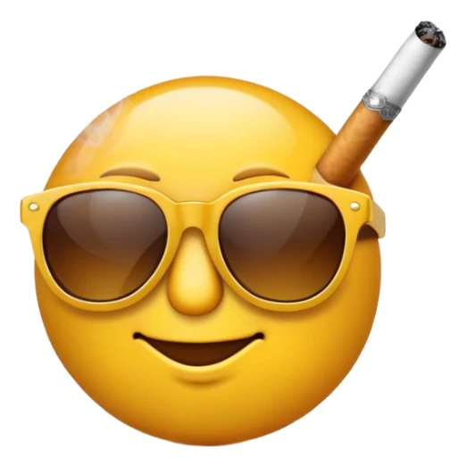 Smoking emoji with sunglasses  sticker