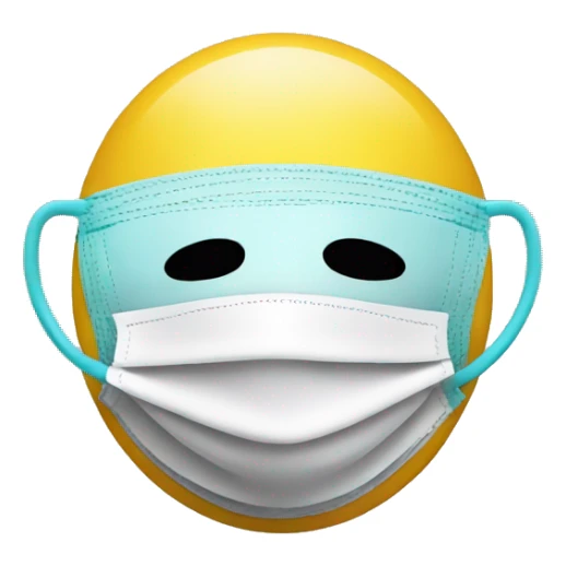 smiley face in a medical mask sticker
