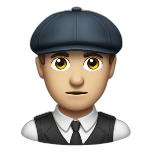Angry Tommy Shelby with newsboy cap sticker