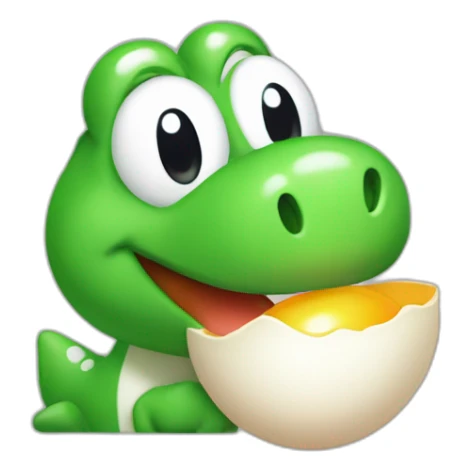Yoshi with a dotted green and white egg sticker