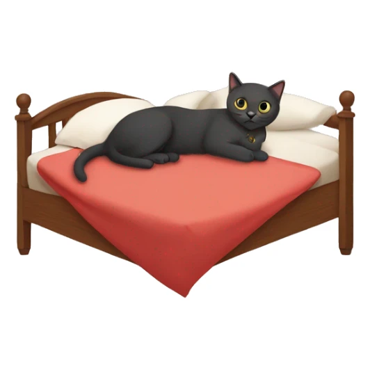 Motel Heart shaped bed with a cat on it inviting you to pet it sticker