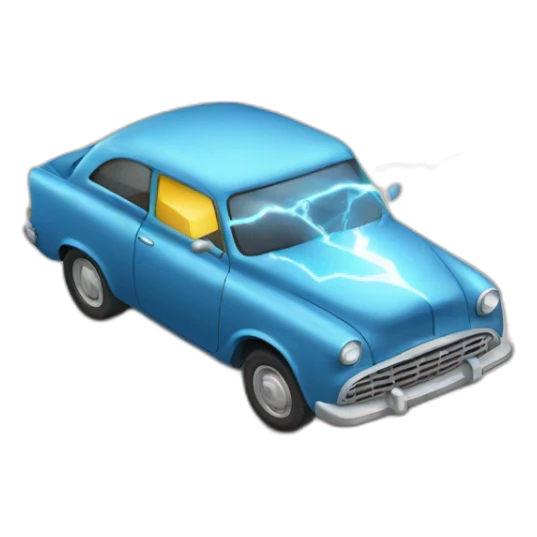 Car with lightning sticker