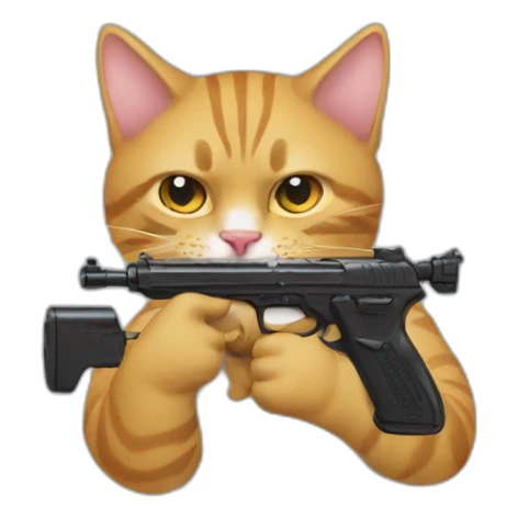 cat and gun sticker