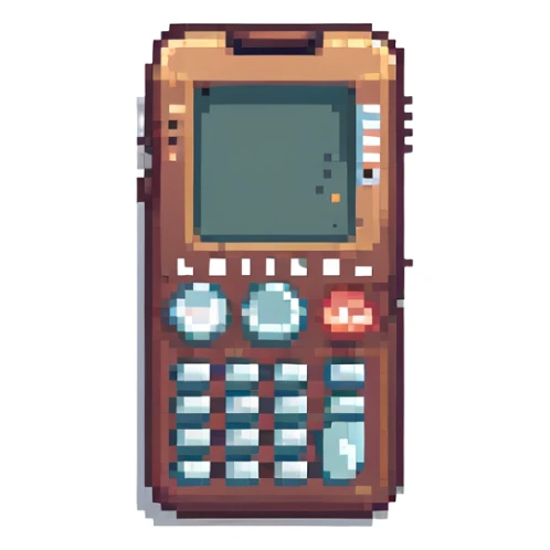 a phone in pixel art style, retro look sticker