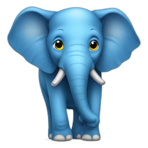 Elefante azul de cuerpo entero sticker