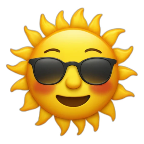 Sun wearing glasses sticker