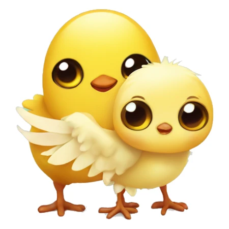 Little cute chick and little cute spider are in love sticker