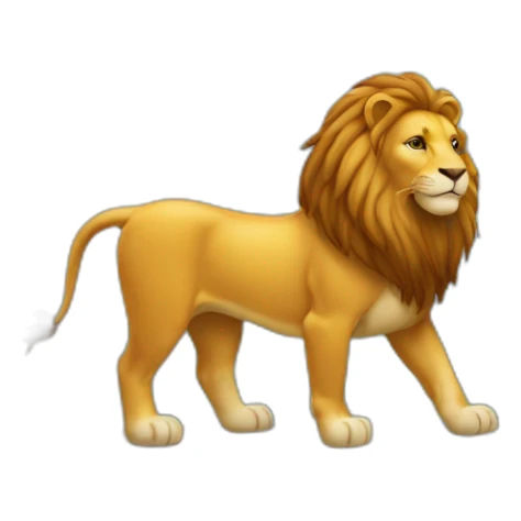 Lion sur le dos d'un cheval sticker