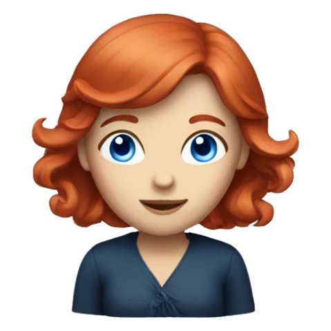 Red hair lady with blue eyes sticker